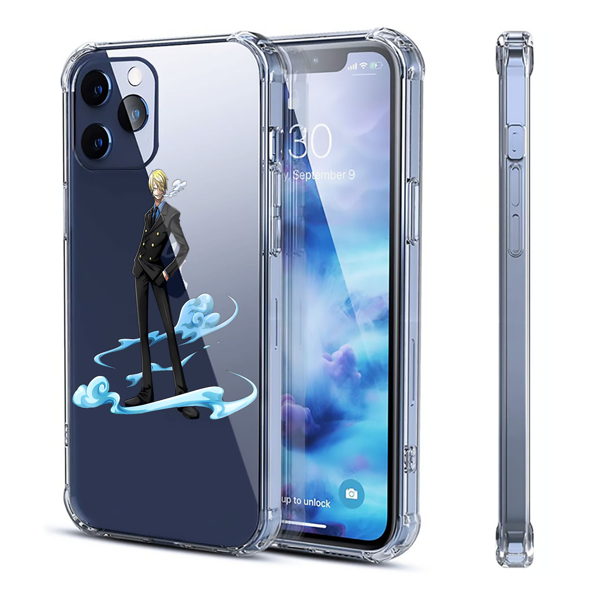 （画像用） ワンピース サンジ ONE PIECE Sanji 【iPhone 12シリーズ対応】透明スマホケース（クリアソフトケース）